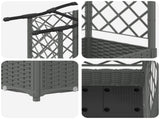 Raised Bed with Trellis and Roof Light Grey 203.5 x 40 x 123 cm 42032583