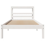 Bed Frame without Mattress White 75x190 cm Small Single Solid Wood Pine 3305707