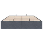 Ottoman Bed Frame No Mattress Dark Grey Double Velvet 3311001