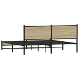 Metal Bed Frame without Mattress Sonoma Oak 183x213 cm 3301396