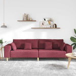 Fabric Sofa with Cushion Wine Red 208 cm Fabric 3335146