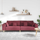Fabric Sofa with Cushion Wine Red 208 cm Fabric 3335146