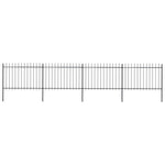 ZNTS Garden Fence with Spear Top Steel 6.8x1.2 m Black 277623