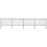 ZNTS Garden Fence with Spear Top Steel 6.8x1.2 m Black 277623