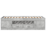 Bed Frame with Storage with Drawer Concrete Grey 80 x 200 cm 3429498