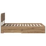 Bed Frame with Drawer Artisan Oak 120 x 200 cm Engineered Wood 3412399