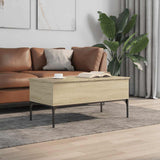 Coffee Table Sonoma Oak 100x50x45 cm Engineered Wood and Metal 845412