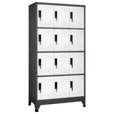 Locker Cabinet Anthracite and White 90x45x180 cm Steel 339816