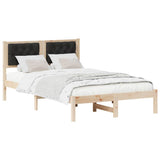 Bed Frame with Headboard Black 135 x 190 cm Solid Pine Wood 878201
