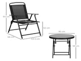 Three-Piece Garden Seat Set, with Glass-Top Table - Black T3398P317768