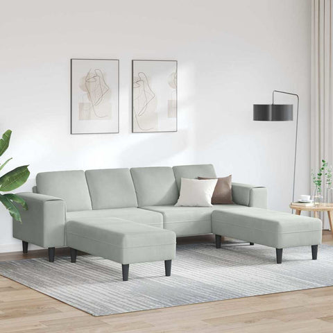 Sofa Set 3 pcs Light grey Velvet 3335122