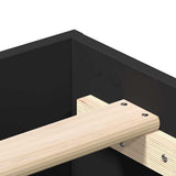 Bed Frame No Mattress Black 135x190 cm Double Engineered Wood 861067