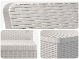 3-Seater Garden Sofa Rattan Look PP White 3443816