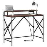 Desk with Shelf Brown Oak 100 x 50 x 86.5 cm Engineered Wood 859399