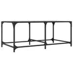 ZNTS Coffee Table with Black Glass Top 98.5x50x40 cm Steel 845979