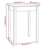 ZNTS Dining Table 55x55x75 cm Solid Wood Pine 814254