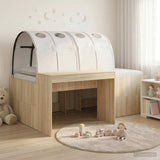 Kids'High Bed Frame with Desk 3 pcs Sonoma Oak and white 3423689