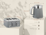 Electric Stainless Steel Kettle and Toaster Set, 3000W 1.7L UK Strix Thermostat Fast Boil Kettle w/ T3398P378836