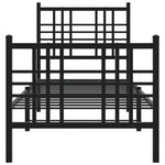 Metal Bed Frame without Mattress with Footboard Black 75x190cm 376332