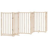 Dog Gate with Door Foldable 15 Panels 750 cm Poplar Wood 3155702