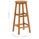 ZNTS Bar Stools 6 pcs Solid Acacia Wood 310287