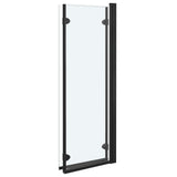 Folding Shower Enclosure 3 Panels ESG 130x138 cm Black 147191