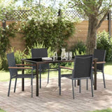 Garden Dining Set 5 pcs Black Powder-coated Steel 3379089