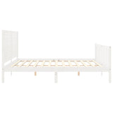 Bed Frame without Mattress White 200x200 cm Solid Wood Pine 3193227