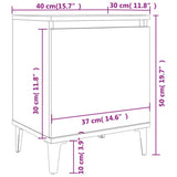 Bed Cabinets with Metal Legs Concrete Grey 40x30x50 cm 805842