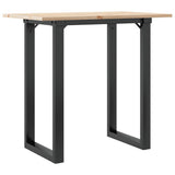Dining Table O-Frame 80x50x75 cm Solid Wood Pine and Steel 3282672