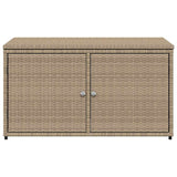 Garden Storage Cabinet Beige 110x55x60.5 cm Poly Rattan 365570