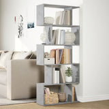 Room Divider Bookcase 5-Tier Concrete Grey 70x24x161 cm Engineered Wood 858096
