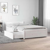 Bed Frame without Mattress with Drawers White Single 3103479