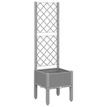ZNTS Garden Planter with Trellis Light Grey 40x40x142 cm PP 367917