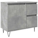 Sink Cabinet Concrete Oak 65x33x60 cm Engineered Wood 857225