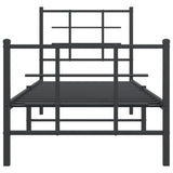 Metal Bed Frame without Mattress with Footboard Black 80x200cm 355570