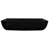 Ceramic Bathroom Sink Basin Black Rectangular 141923