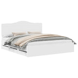 Bed Frame with Drawer White 180 x 200 cm Engineer Wood 3413387
