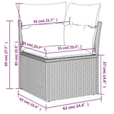 ZNTS 10 Piece Garden Sofa Set with Cushions Beige Poly Rattan 3228898