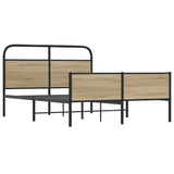 Bed Frame without Mattress 140x200 cm Sonoma Oak Engineered Wood 4100393