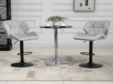 Adjustable Bar Stools Set of 2, Armless Upholstered Swivel Counter Chairs, Barstools with Back, T3398P343517