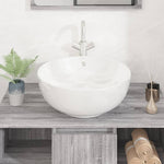 Wash Basin White 44x17 cm Ceramic Round 153342
