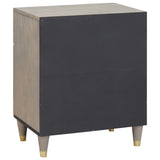 Bedside Cabinet with Door Grey 50 x 33 x 60 cm Solid Mango Wood 4018783