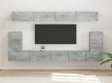 TV Cabinet Set Wall-mounted 5 pcs Concrete Grey Engineered Wood 3409090
