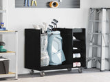 Golf Cabinet with Wheel Plain Black Oak 90 x 45 x 98 cm 899464