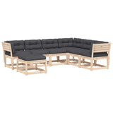 7 Piece Garden Lounge Set with Cushions Solid Wood Pine 3216935