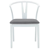 Dining Chair 2 pcs White and Grey Solid Rubber Wood 42020415