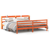 Bed Frame without Mattress Wax Brown 200x200 cm Solid Wood Pine 3306667