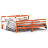 Bed Frame without Mattress Wax Brown 180x200 cm Super King Solid Wood Pine 3306666