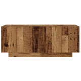 TV Cabinet with LED Lights Old Wood 260x35x40 cm Engineered Wood 3329167